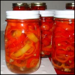 Sweet & Sassy Pickled Peppers in Canning Jars