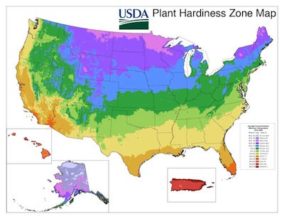 USDA Plant Hardiness Zone Map